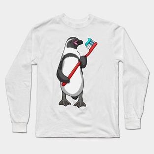 Penguin Tooth brush Long Sleeve T-Shirt